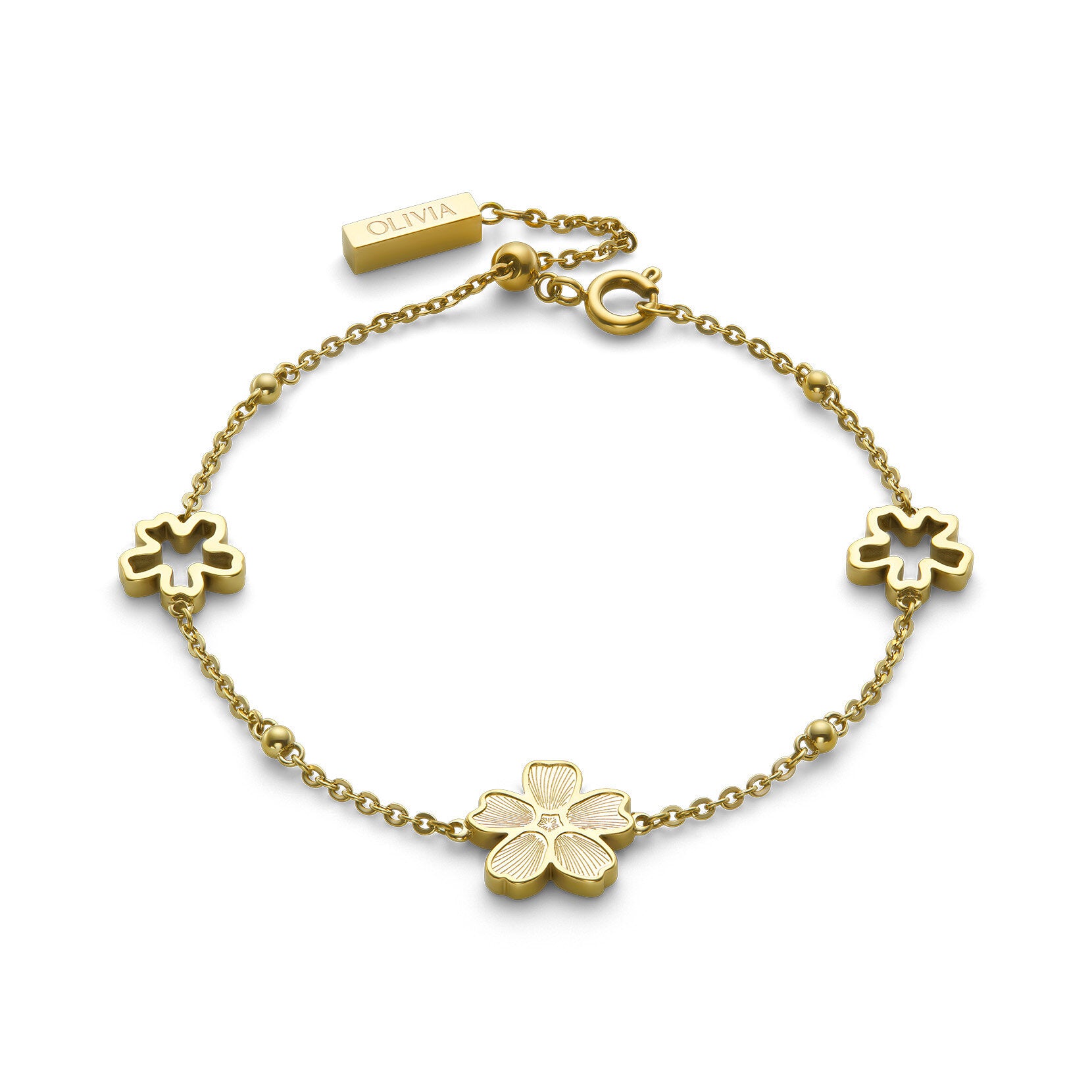 Forget Me Not Floral Gold Plated Bracelet by Olivia Burton