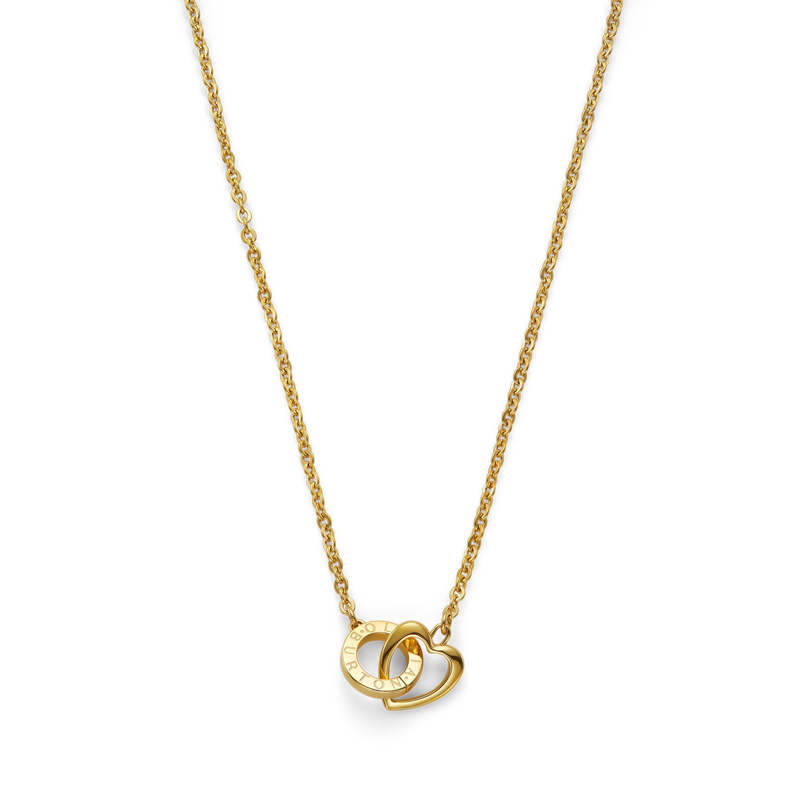 Kindred Interlink Heart Gold Plated Necklace by Olivia Burton