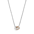 Kindred Interlink Heart Silver & Rose Gold Plated Necklet by Olivia Burton