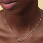 Kindred Interlink Heart Silver & Rose Gold Plated Necklet by Olivia Burton