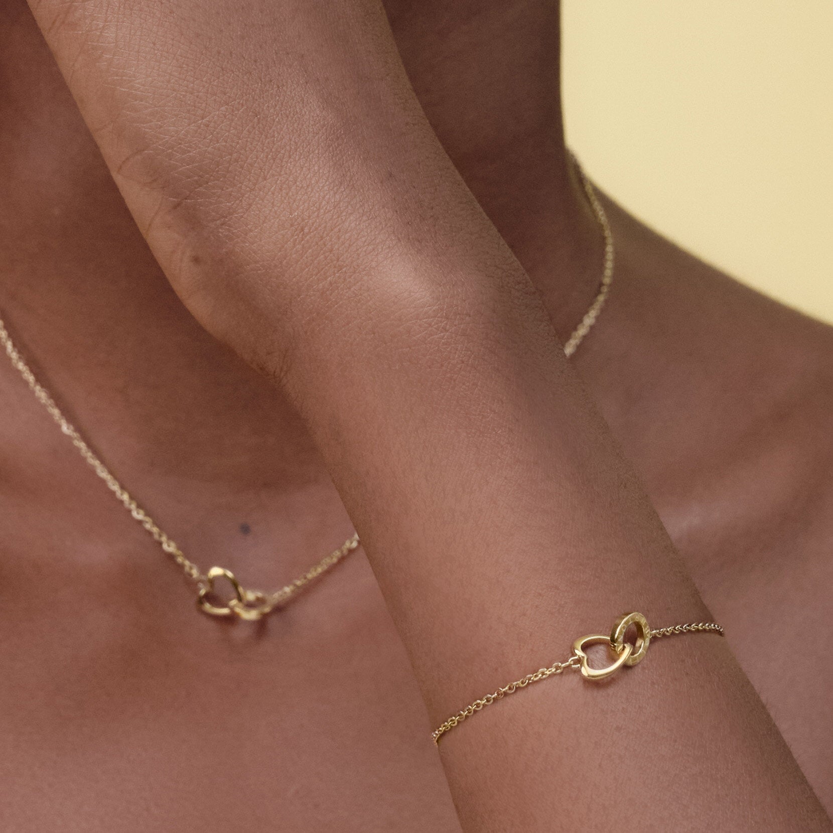 Kindred Interlink Heart Gold Plated Bracelet by Olivia Burton