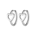 Kindred Interlink Heart Silver Tone Hoop Earrings by Olivia Burton