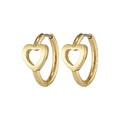 STEEL GP OPEN HEART HOOP EARRINGS by Olivia Burton