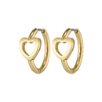 STEEL GP OPEN HEART HOOP EARRINGS by Olivia Burton