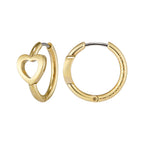 STEEL GP OPEN HEART HOOP EARRINGS by Olivia Burton