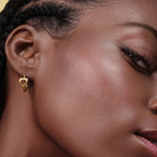STEEL GP OPEN HEART HOOP EARRINGS by Olivia Burton