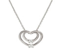 SILV CZ DBLE HEARTS PEND TRACE NLET - COSMICLOVE
