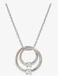 SILV CZ DBLE CIRCLE PEND TRACE NLET - COSMICLOVE