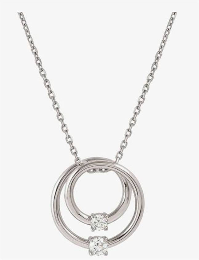 SILV CZ DBLE CIRCLE PEND TRACE NLET - COSMICLOVE