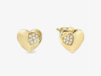 242304/006 Petit Sparkle Gold Plated & Zirconia Heart Earrings
