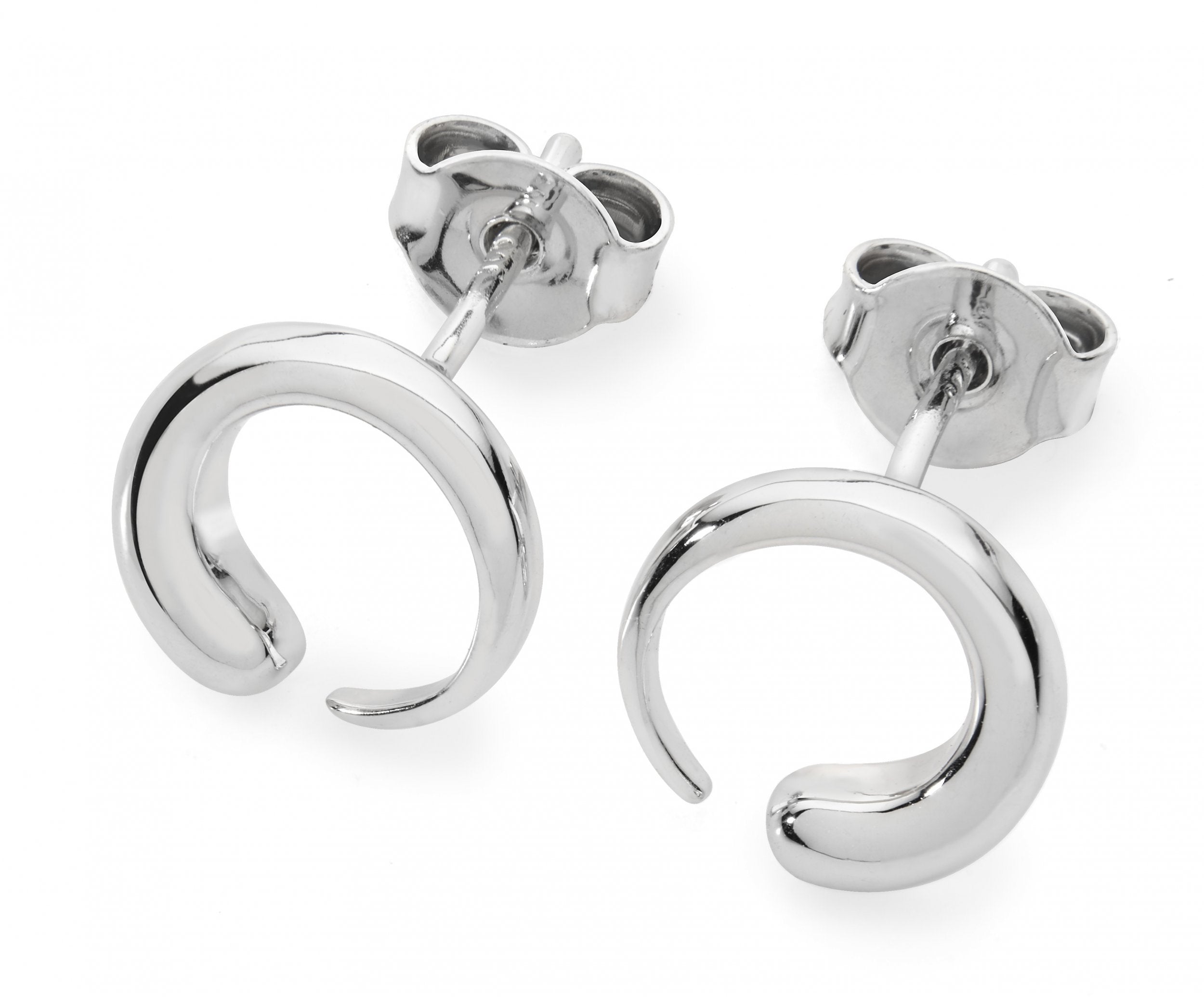 LDS SILV CIRCULAR LUNA STUD