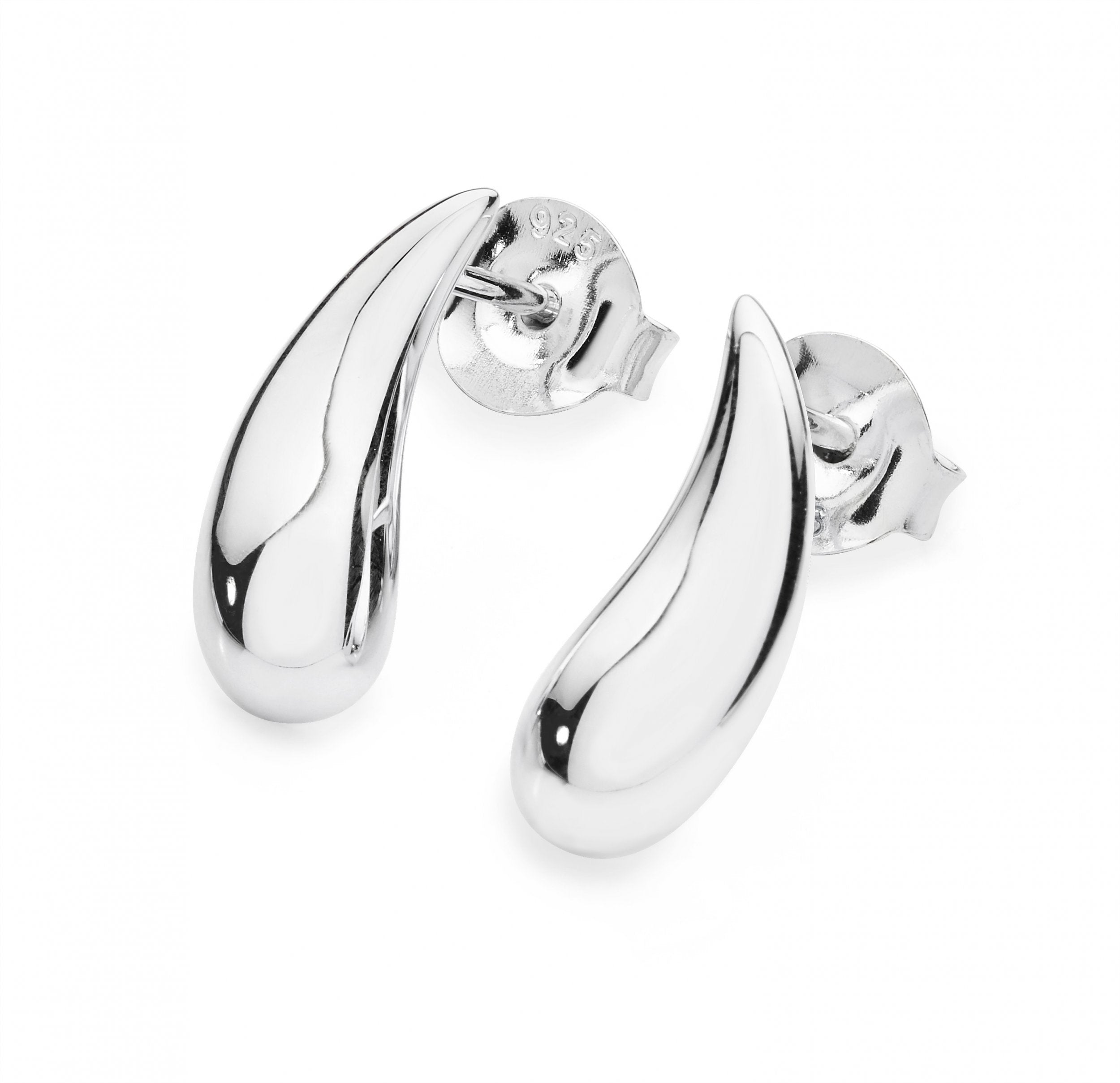 LADIES SILVER DROPLET STUD