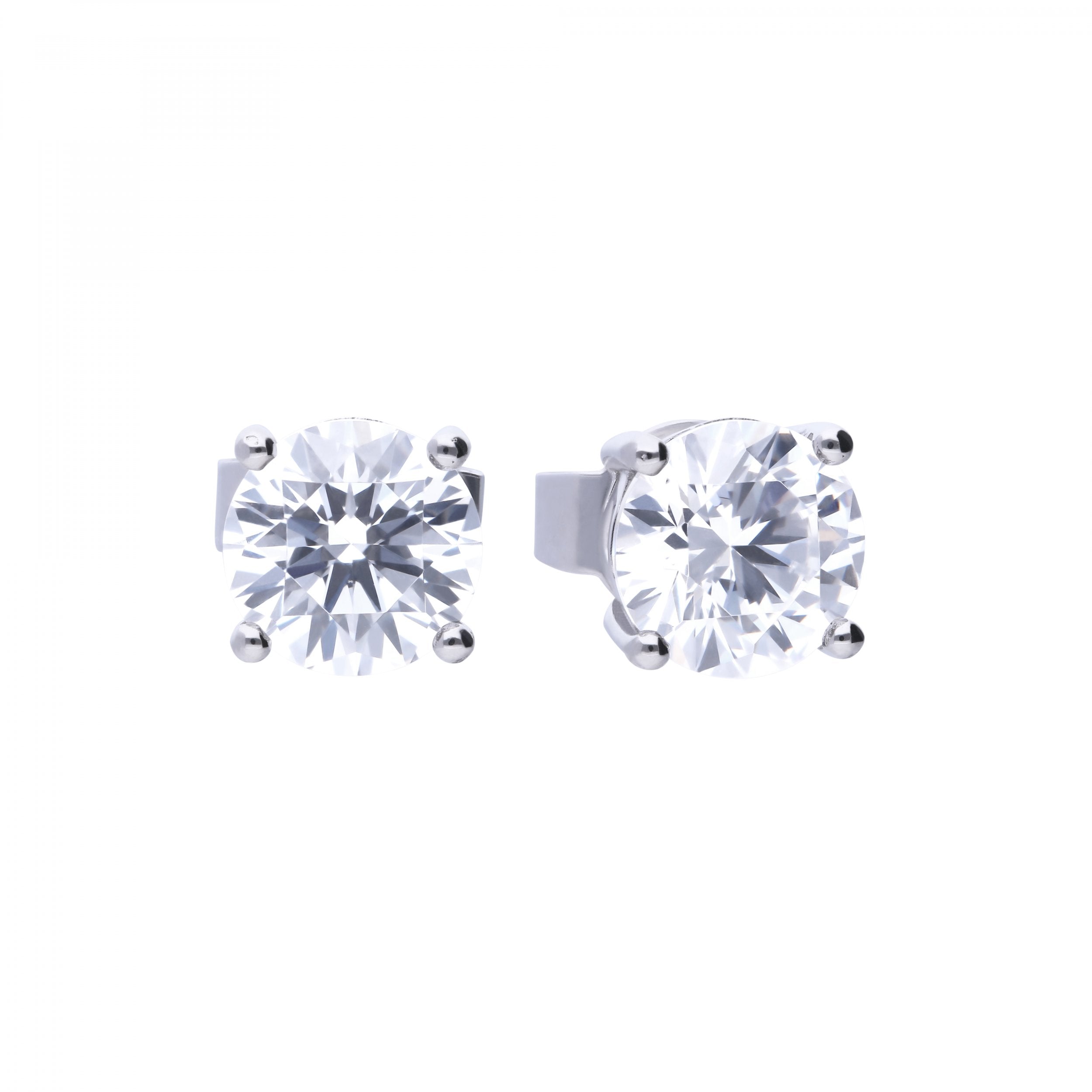 SILV ZIRC DIAMONFIRE 1.00CT SOLITAIRE 4 CLW STUD EARRING
