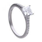 SILV ZIRC DIAMONFIRE SQ CUT & PAVE SHLDRS