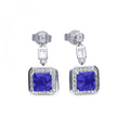 SILV ZIRC DIAMONFIRE SQ BLUE PAVE DROP ERS