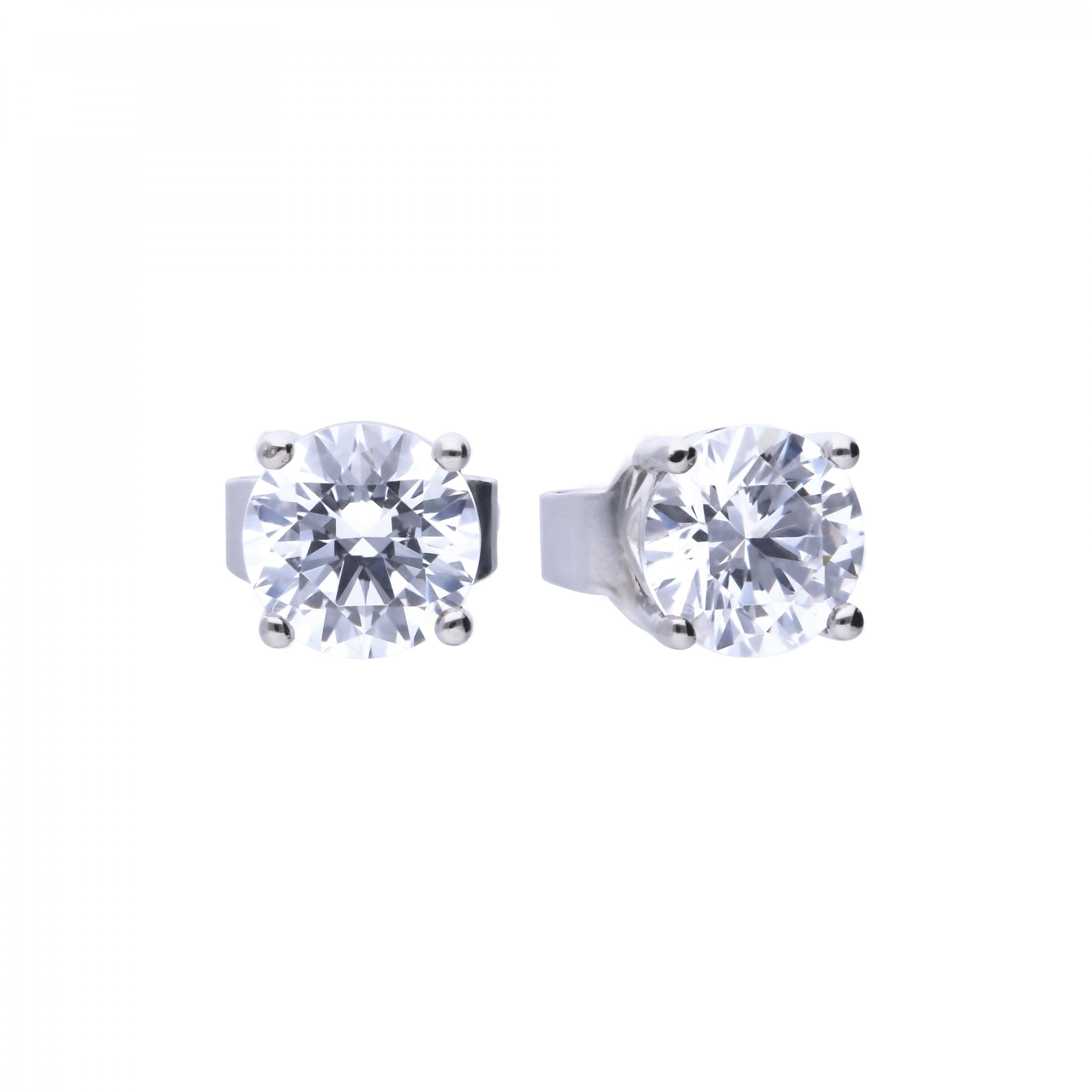 SILV ZIRC DIAMONFIRE 0.75CT SOLITAIRE 4 CLW STUD ER