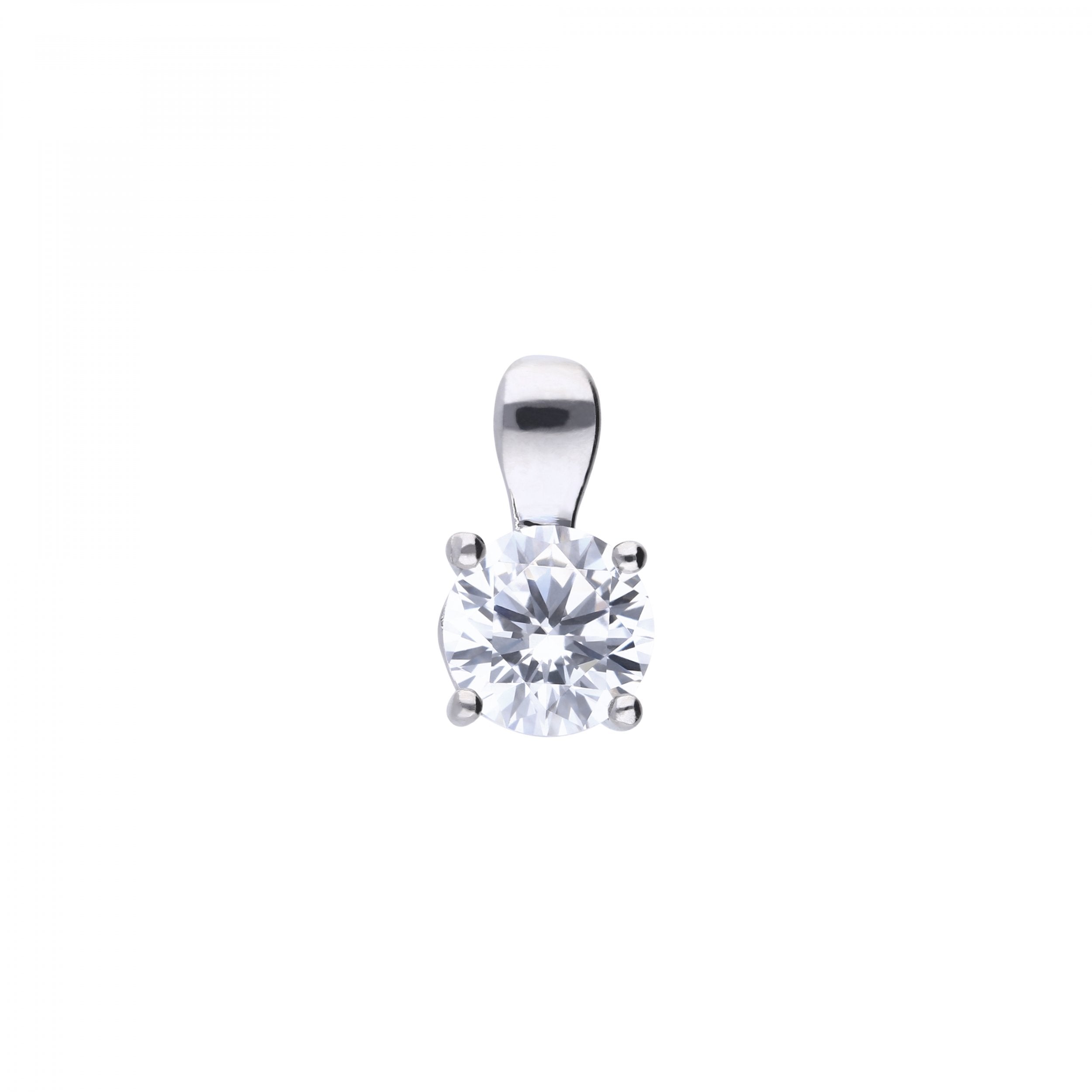 SILV ZIRC DIAMOND FIRE 1.00CT SOLIT 4 CLW PENDANT