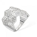 LDS TRIANGULAR ART DECO CZ BAND RING