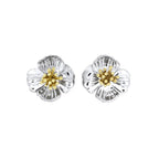 SILVER & GOLD PLTE POPPY - AUGUST FLOWER STUD EARRINGS