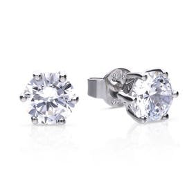 SILV ZIRC DIAMONFIRE 0.5CT SOLITAIRE CLW STUD ER