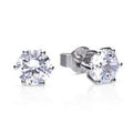 SILV ZIRC DIAMONFIRE 3CT SOLITAIRE CLAW STUD ER