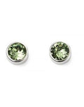 SILV RND PERIDOT SWAROVSKI AUGUST RUBSET STUD ER