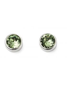 SILV RND PERIDOT SWAROVSKI AUGUST RUBSET STUD ER