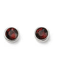 SILV RND RED SWAROVSKI JANUARY RUBSET STUD ER