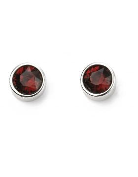 SILV RND RED SWAROVSKI JANUARY RUBSET STUD ER