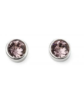 SILV RND LIGHT AME SWAROVSKI JUNE RUBSET STUD ER