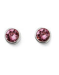 SILV RND ROSE SWAROVSKI OCTOBER RUBSET STUD ER