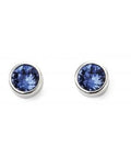 SILV RND SAPPHIRE SWAROVSKI SEPTEMBER RUBSET STUD ER