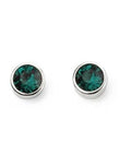 SILV RND EMERALD SWAROVSKI MAY RUBSET STUD ER