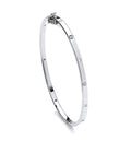 SILVER CZ & SCREW DESIGN HINGED BANGLE