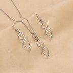 SILVER LONGER OPEN TWISTING PENDANT & CHAIN | 35640
