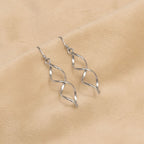 SILVER LONGER OPEN TWISTING EARRINGS | 30533