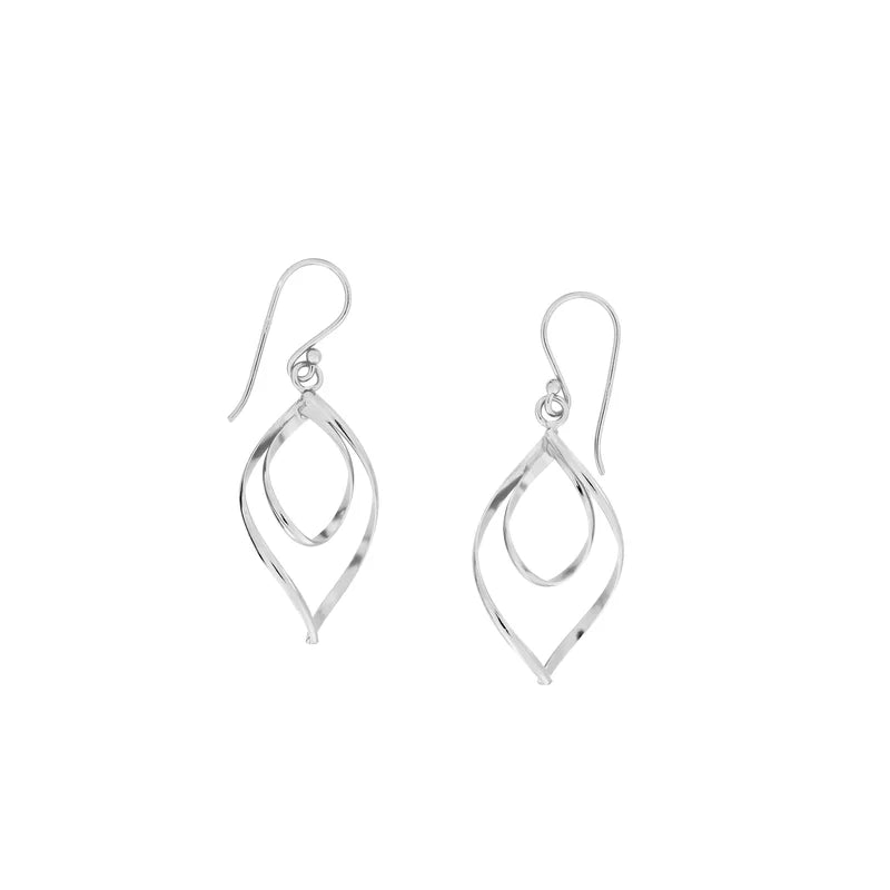 SILVER LONGER OPEN TWIST LOOPS EARRINGS | 30534