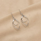 SILVER LONGER OPEN TWIST LOOPS EARRINGS | 30534