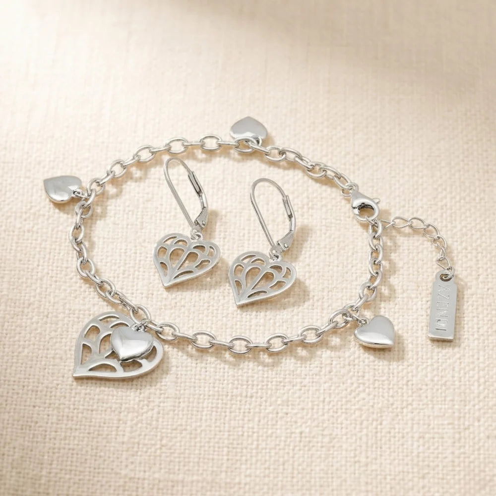 SILVER SMALL HEART OF YORKSHIRE HEART DROP EARRING