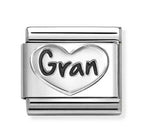 330101/98 NOMINATION HEART GRAN SILVER CHARM- OXID SYMBOL