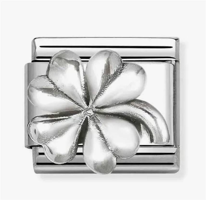330101/96 NOM Relief Four-Leaf Clover Charm - OXIDISED SYMBOLS