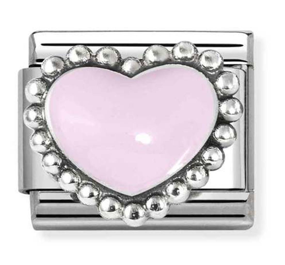 NOM PINK RAISED DOT HEART SIL - SYMBOLS