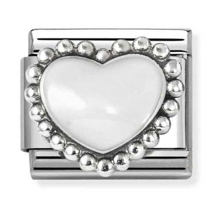 NOM WHT RAISED DOT HEART SIL - SYMBOLS