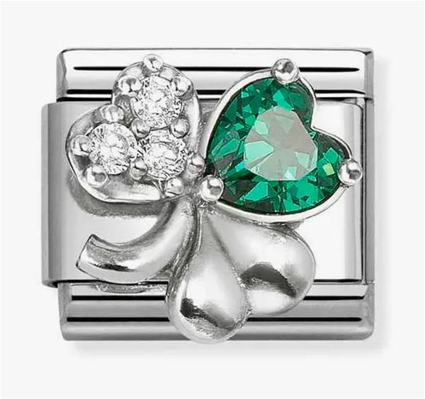 330322/10 NOM SILV WHT & GRN ST RAISED CLOVER