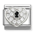 330328/09 NOM SS CZ SILV SH PAVE SET PADLOCK