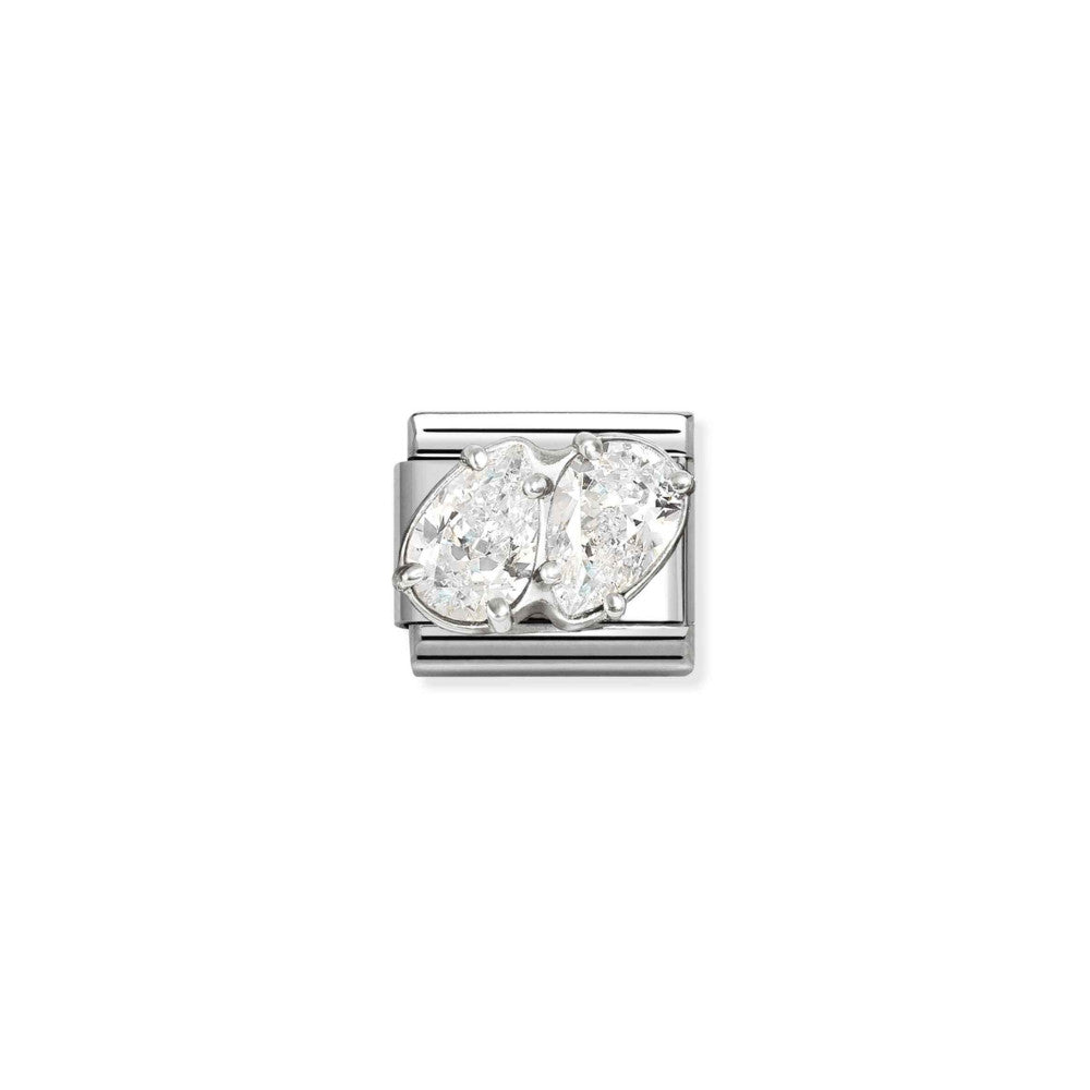 330329.09 NOMINATION SS CZ SILV SHINE WHITE DOUBLE DROP