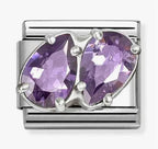 330329/14 NOM SS CZ SILV SHINE PURPLE DROPS