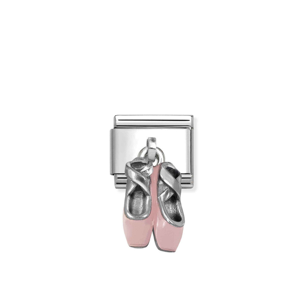 331805/21 NOMINATION PINK BALLET SHOES ENAMEL DANGLE CHARM