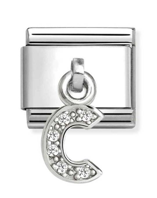 Nomination Silver Shine CZ Drop Initial C