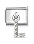 Nomination Silver Shine CZ Drop Initial L